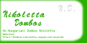 nikoletta dombos business card